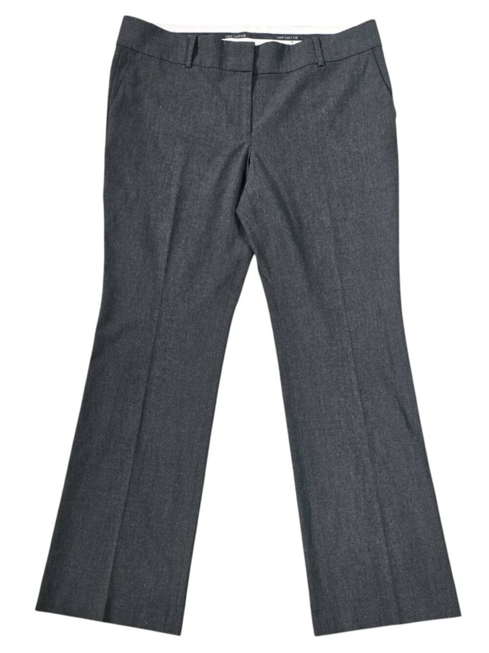 Ann Taylor Gray Mid Rise Full Length Trousers Capsule Classic Preppy